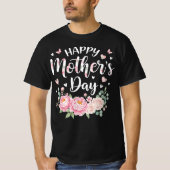 Happy Mother’s Day | 上品な花柄グラフィック Tシャツ (正面)