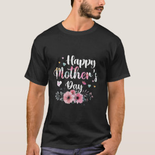 Happy Mother s Day 2024 Women Momのかわいいフローラ Tシャツ