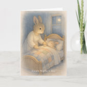 Happy Mother’s Day – Bunny Tucked In カード (正面)