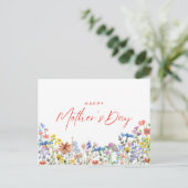 Happy Mother’s Day Card for Mom Wildflowers ポストカード (スタンド正面)