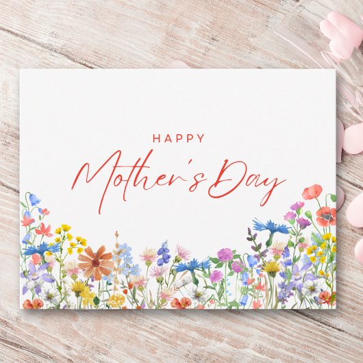 Happy Mother’s Day Card for Mom Wildflowers ポストカード