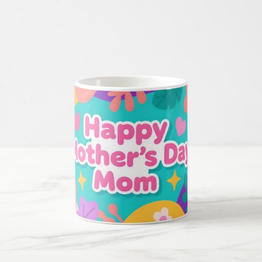Happy Mother’s Day Colorful Flat Design コーヒーマグカップ (中央)