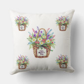 Happy Mother’s Day Floral Basket Throw Pillow  クッション (裏面)