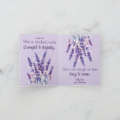 Happy Mother’s Day Proverbs 31:25 purple lavender カード (内部)