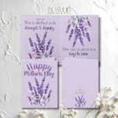 Happy Mother’s Day Proverbs 31:25 purple lavender カード