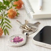 Happy Mother’s Day Purple Heart Bloom キーホルダー (側面)