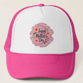 Happy Mother’s Day – Soft Floral Typography キャップ (正面)