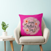 Happy Mother’s Day – Soft Floral Typography クッション (椅子)