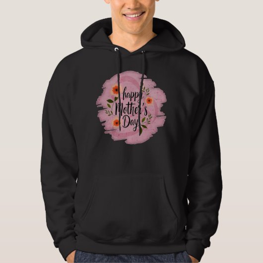 Happy Mother’s Day – Soft Floral Typography パーカ (正面)