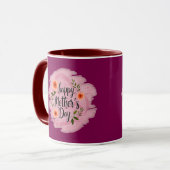 Happy Mother’s Day – Soft Floral Typography マグカップ (正面左)