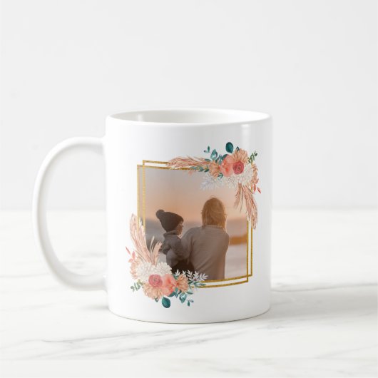 Happy Mothersの日の贈り物ママの写真パーソナライズされた コーヒーマグカップ (左)