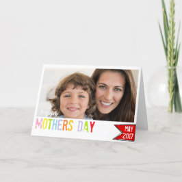 Happy Mothersデイフォトカードカラフルタイポグラフィ カード