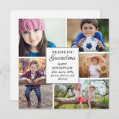 Happy Mother's Dayおばあちゃん5子の家族写真 シーズンカード (正面/裏面)