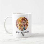 Happy Mothers Dayかわいい子ども写真 コーヒーマグカップ (左)