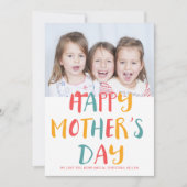 Happy Mother's Dayのカラフルモダンの写真 カード (正面)