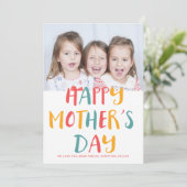 Happy Mother's Dayのカラフルモダンの写真 カード (スタンド正面)