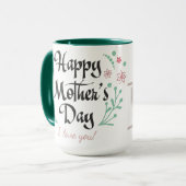 Happy Mother's Dayの写真とメパーソナライズされたッセージ マグカップ (正面左)