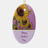 Happy Mother's Dayひまわり セラミックオーナメント (右)