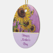 Happy Mother's Dayひまわり セラミックオーナメント (左)