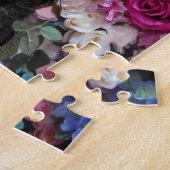 Happy Mother's Dayまたはあなたのテキストピンクのバラの花 ジグソーパズル (側面)