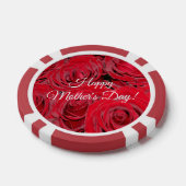 Happy Mother's DayまたはYour Text Red Rosesフローラ ポーカーチップ (シングル)
