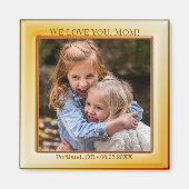 Happy Mother's Dayイエローフォトマグネット マグネット (正面)