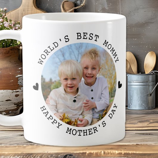 Happy Mother's Dayカスタム2 Photo Cute Mommy コーヒーマグカップ