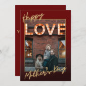 Happy Mothers Dayゴールドフォイルのテクスチャフォトカード シーズンカード (正面/裏面)