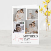 Happy Mothers Dayシンプルスクリプモダント4枚の写真 カード (黄色い花)