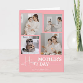 Happy Mothers Dayシンプルスクリプモダント4枚の写真 カード