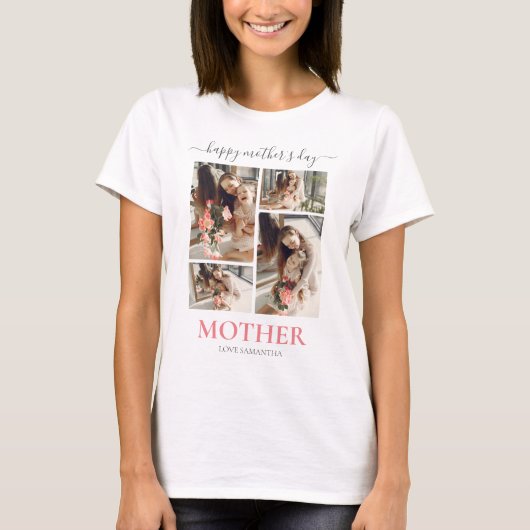 Happy Mothers Dayシンプルスクリプモダント4枚の写真 Tシャツ (正面)