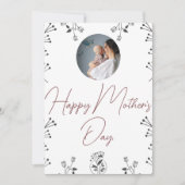 Happy Mother's dayシンプル flower mom & ベビー写真 シーズンカード (正面)