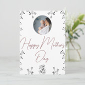 Happy Mother's dayシンプル flower mom & ベビー写真 シーズンカード (スタンド正面)