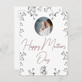 Happy Mother's dayシンプル flower mom & ベビー写真 シーズンポストカード (正面/裏面)
