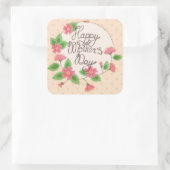 Happy Mother's dayシールヴィンテージ スクエアシール (バッグ)