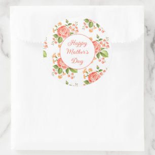 Happy Mother's Dayスタンプ ラウンドシール