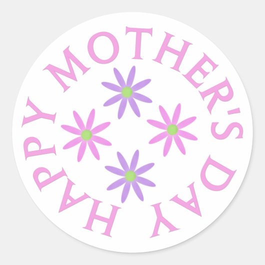 Happy Mothers Dayスタンプ ラウンドシール (正面)