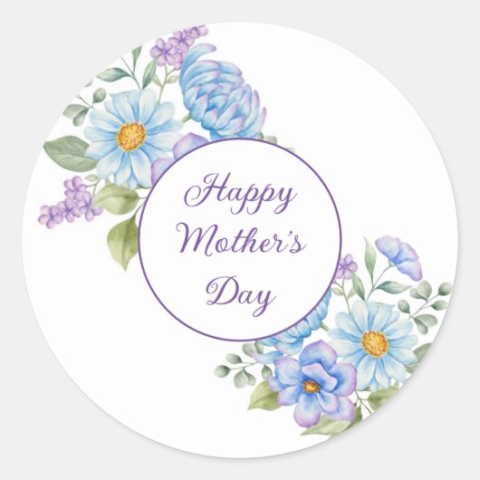 Happy Mother's Dayスタンプ ラウンドシール (正面)