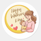 Happy Mother's Dayスタンプ ラウンドシール (正面)