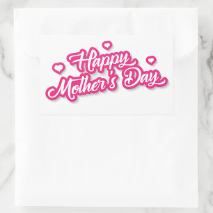 Happy Mother's Dayスタンプ 長方形シール