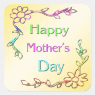 Happy Mother's Dayステッカー スクエアシール