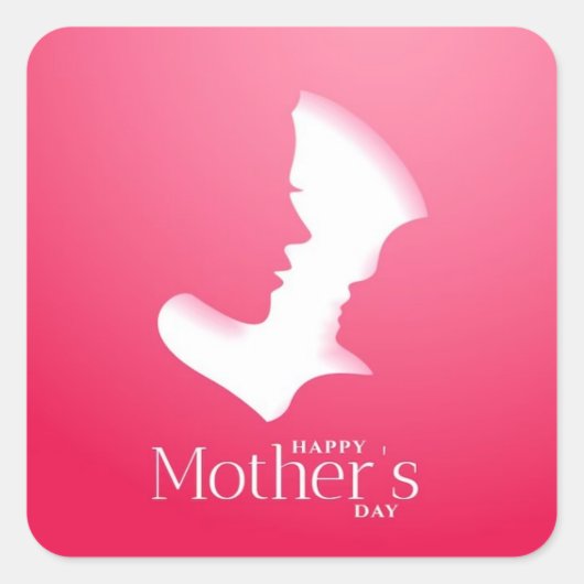 Happy Mothers Dayステッカー スクエアシール (正面)