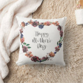 Happy Mother's Dayハートフローラ花スクリプト クッション (ブランケット)