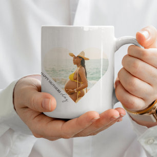 Happy Mother's Dayハート写真マグカップ カスタムF コーヒーマグカップ