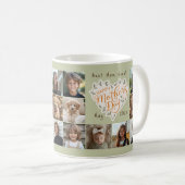 Happy Mother's Dayハート8フォトコラージュ コーヒーマグカップ (正面右)