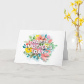 Happy Mothers Dayパーソナライズされたフローラ カード (黄色い花)