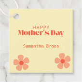 Happy Mother's dayピーチフラワーピンク フェイバータグ (正面)