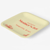 Happy Mother's dayピーチフラワーピンク ペーパープレート (傾斜あり)