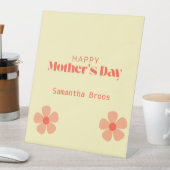 Happy Mother's dayピーチフラワーピンク 台座サイン (インサイチュ)