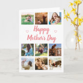 Happy Mother's Dayファミリーフォトコラージュ カード (黄色い花)